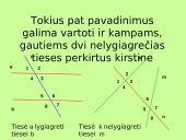 Kampai, gauti dvi tieses perkirtus trečiąja 18 puslapis