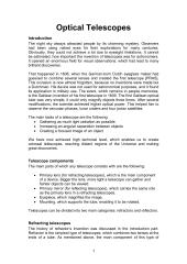 Optical Telescopes Introduction