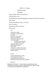 Adventinė popietė. Scenarijus