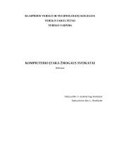 Kompiuterio įtaka žmogaus sveikatai