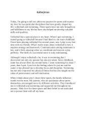 Volleyball and swimming