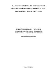 Laisvosios rinkos principai didžiųjų ekonomistų klasikų darbuose