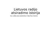 Lietuvos radijo atsiradimo istorija