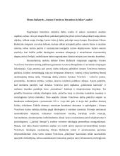 Elenos Baliutytės „Antano Venclovos literatūros kritikos“ analizė