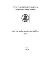 Lietuvos užsienio prekybos politikos raida 1 puslapis