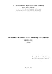 Lisabonos strategija. Jos svarba ir įgyvendinimas Lietuvoje