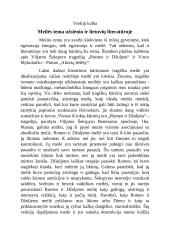 Meilės tema užsienio ir lietuvių literatūroje