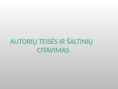 Autorių teisės ir šaltinių citavimas