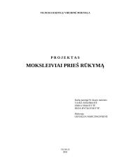 Moksleiviai prieš rūkymą