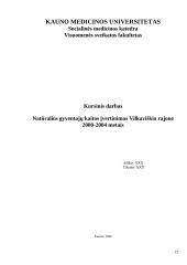 Natūralios gyventojų kaitos įvertinimas Vilkaviškio rajone 2000-2004 metais 12 puslapis