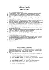 A. Kamiu biografija, kūrybos analizė