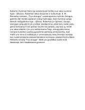 Kokias gyvenimo pamokas XXI a. žmogui duoda Remarko romanas ,,Trys draugai“ 3 puslapis