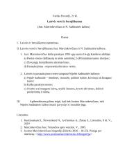 Laisvės vertė ir herojiškumas. Planas