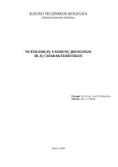 Nutekamųjų vandenų įrenginiai. Nutekamųjų vandenų įrenginių charakteristikos