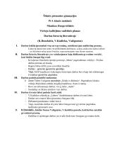 Darbas lietuvių literatūroje. Kalbėjimo planas