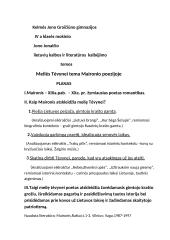 Meilės Tėvynei tema Maironio poezijoje. Planas