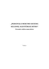Personalo mokymo sistema kelionių agentūroje "Ditma"
