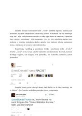 Dezinformacija. Donaldo Trumpo 2015 ,,Twitter’’ socialiniame tinkle įkeltas skelbimas ,,USA nusikaltimų statistika” 3 puslapis