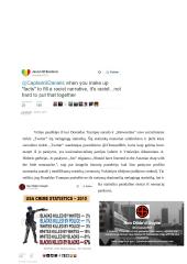 Dezinformacija. Donaldo Trumpo 2015 ,,Twitter’’ socialiniame tinkle įkeltas skelbimas ,,USA nusikaltimų statistika” 4 puslapis