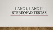 Lang I, LANG II, Stereopad regėjimo testas