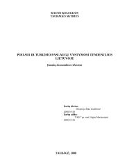 Poilsio ir turizmo vystymosi tendencijos Lietuvoje