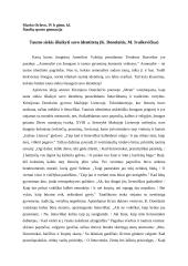 Tautos siekis išlaikyti savo identitetą (K. Donelaitis, M. Ivaškevičius)