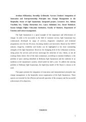 Inovacijų ir verslumo principų integravimas į pokyčių valdymą „Eglės sanatorijos” svetingumo sektoriaus organizacijoje