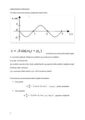 Mechaninius svyravimus apibūdinantys dydžiai. Harmoniniai, slopinamieji svyravimai, jų diferencialinės lygtys ir sprendiniai 4 puslapis
