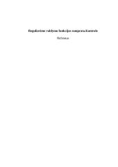 Reguliavimo valdymo funkcijos samprata. Kontrolė