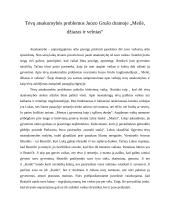 Tėvų atsakomybės problemos Juozo Grušo dramoje „Meilė, džiazas ir velnias“