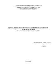 Socialinės raidos tendencijos ir problemos: Rytų Europa ir Nepriklausomų valstybių sandrauga (NVS)