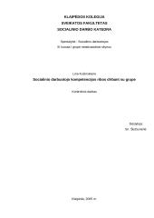 Socialinio darbuotojo kompetencijos ribos dirbant su grupe 10 puslapis