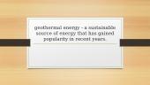 Geothermal energy (presentation)