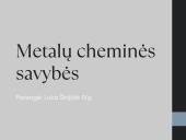 Metalų cheminės savybės