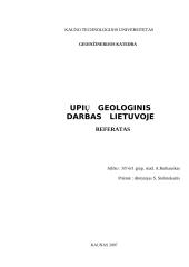 Upių geologinis darbas Lietuvoje