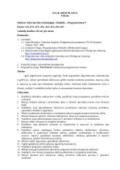 Informacinių technologijų modulio „Programavimas“ ilgalaikis pamokų planas