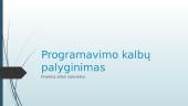 Programavimo kalbų palyginimas