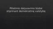 Pilietinio dalyvavimo būdai stiprinant demokratinę valstybę