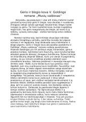 Gėrio ir blogio kova V. Goldingo romane ,,Musių valdovas‘‘ - kalbėjimas