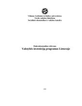 Valstybės investicijų programos Lietuvoje