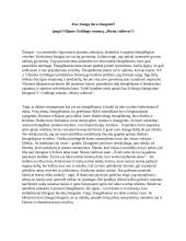 Kas žmogų daro žmogumi?  (pagal Viljamo Goldingo romaną ,,Musių valdovas“)