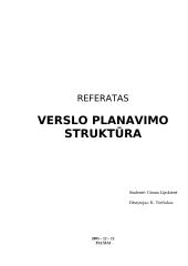 Verslo planavimo struktūra