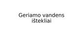 Geriamo vandens ištekliai