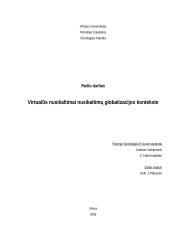 Virtualūs nusikaltimai nusikaltimų globalizacijos kontekste