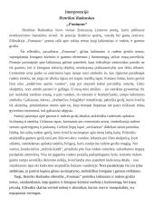 Interpretacija. Henrikas Radauskas  ,,Fontanas“