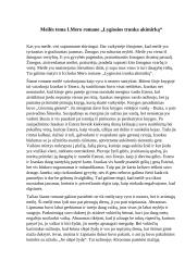 Meilės tema I. Mero romane ,,Lygiosios trunka akimirką“