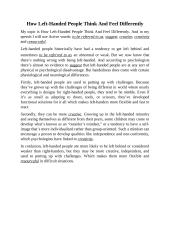 How left-handed people think and feel differently