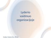 Lyderio vaidmuo organizacijoje