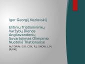 Elitinių triatlonininkų varžybų dienos angliavandenių suvartojimas olimpinio nuotolio triatlonuose