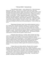 „Altorių šešėly” ištraukos interpretacija